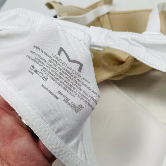 Maidenform Self Expressions Womens 38C 2 Pack T-Shirt Bra 5701 Latte/White 890 - Picture 8 of 8
